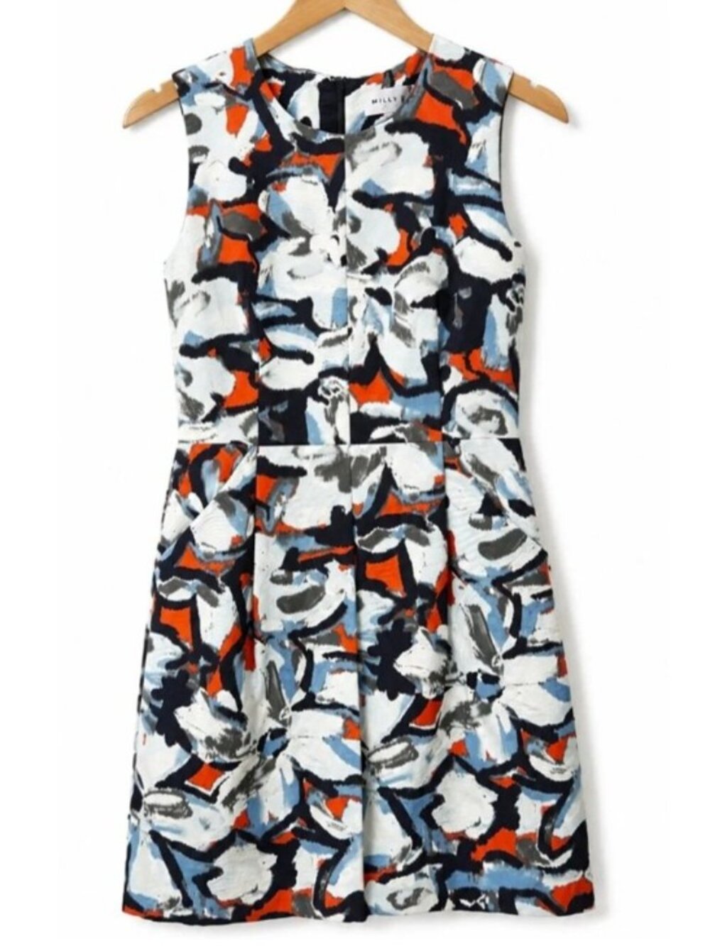 Milly Floral Abstract Structured Shift Dress Size 10
